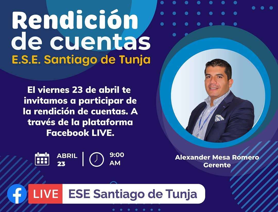 Imagen con texto alusivo a transmisión de Facebook para la redición de cuentas 2020